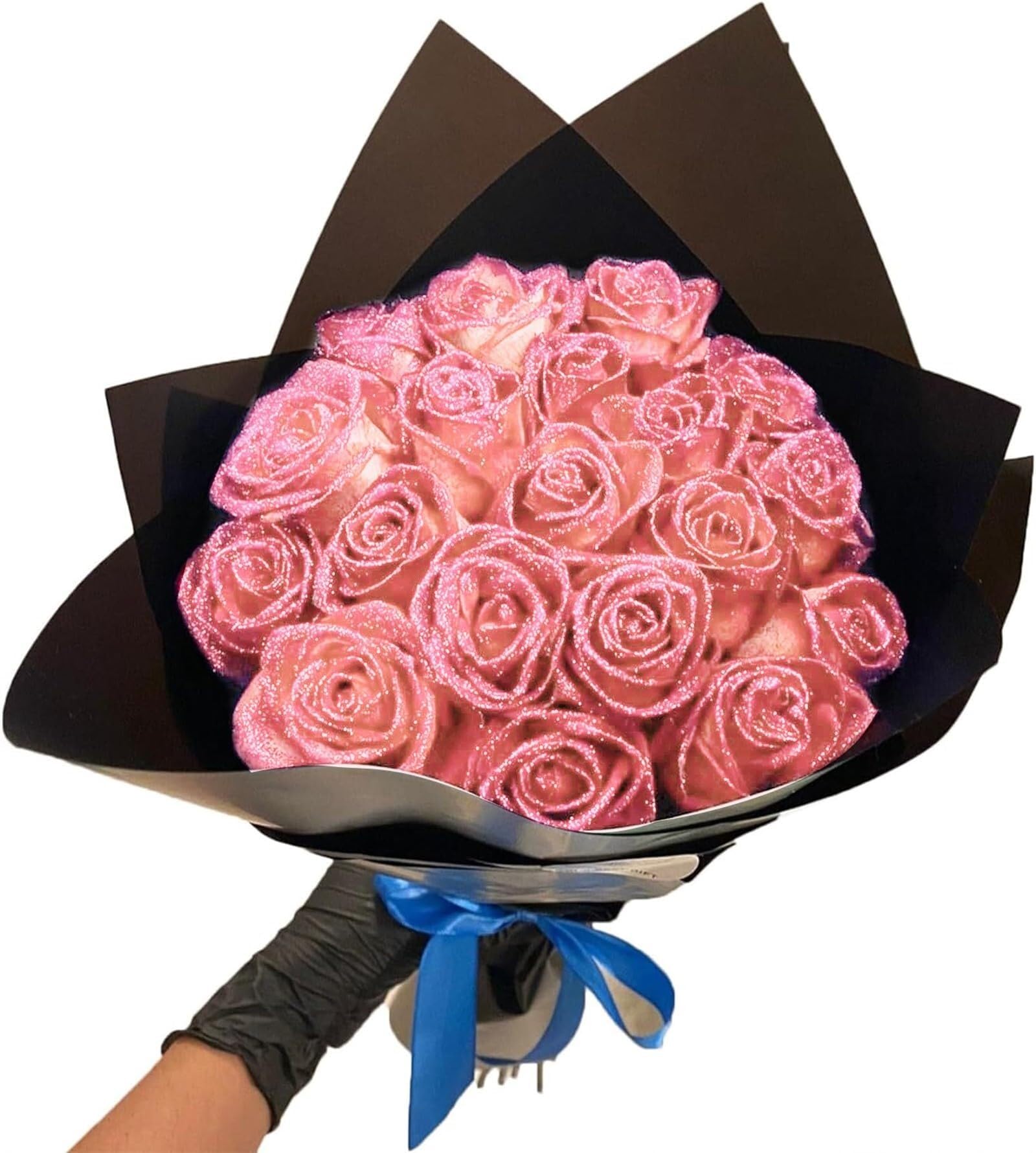 10pcs Glitter Rose Bouquet - Image 3